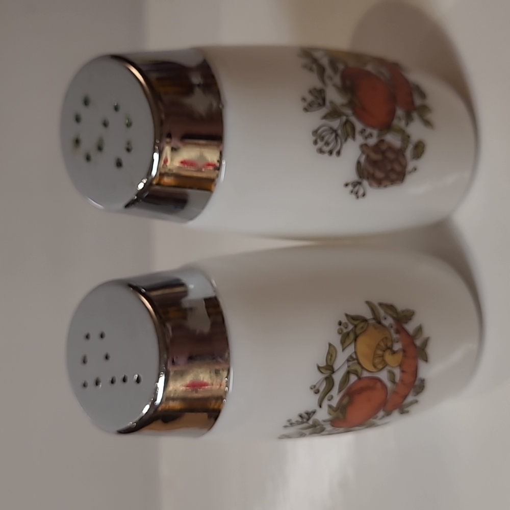 Vintage corningware spice of life patterns salt and pepper set